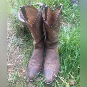 Justin Men's Brown Leather Western Cowboy Boots size 14